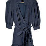 Cinq à Sept  Vickie Wrap Ruffle Mini Dress Size US 4 Navy Photo 0