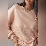 Pilcro Mixed Rib Sweatshirt light pink XL NWOT Photo 3