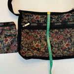 LeSportsac Nylon Bag Purse with Pouch Floral Black Vintage USA Grannycore VTG Photo 10