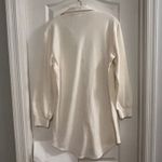 BP Tunic Shirt Dress Fleece Long Sleeve Collared Pockets Cream Size S Photo 2