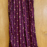 Anthropologie Free People Floral Burgundy elastic band satin pants Photo 0