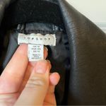 Topshop  black faux leather moto jacket size 16 XL in excellent condition Photo 2