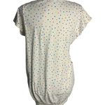 Vintage 80s Boxy T Shirt Top M White Square Dots Pockets Short Sleeve Size M Photo 3