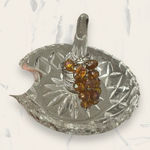 Orange Toned Rhinestone Gem Tiered Stacked Oversized Silver Toned Ring Photo 0