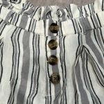 American Eagle  Women's Blue White Striped Paper-bag Scrunch Linen Shorts XS Photo 1