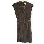 Kate Spade New York Villa Crepe Black Cap Sleeve V Neck Wrap Dress Size Black Size 0 Photo 5