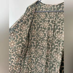 Soft Surroundings Long Cardigan Kimono Paisley Floral Embroidered Sequins Saree Photo 6