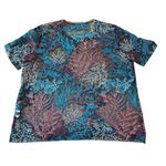 ZARA  Embroidered Floral Top Sheer Mesh Colorful‎ Statement Blouse Photo 3