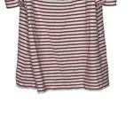 Ann Taylor  Cold Shoulder T-Shirt Top‎ Size Medium White With Red Stripes Stretch Photo 4
