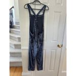 Urban Outfitters  Navy Blue Crushed Velvet Cropped Ankle Overalls Photo 2