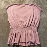 Old Navy  Blouse Womens XL Pink Cap Sleeve Vneck Smocked Gartered Shirt Casual Photo 2