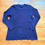 COS  Longline Textured Waffle Sweater Bubble Knit Crewneck Navy Blue size Small Photo 1