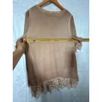 Pretty Angel  Tunic Medium Tan Lace Trim Gauze Layered Silk Blend Fairy Photo 9