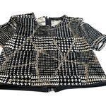 Katharine Kidd Black Tweed Houndstooth Plaid Faux Fur Trim Top Women’s Size 6 Photo 7