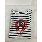 Ralph Lauren Jeans Co Women M Striped Top L/Slv T-Shirt embroidered Red Logo Photo 7
