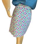 Talbots  PURPLE, BLUE & GREEN COTTON FLORAL SKIRT (8) Photo 4