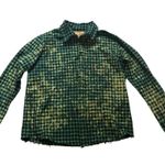 A Rare Bird Christmas Distressed Cowboy Santa Plaid Flannel Shirt, Sz S/M Green Size M Photo 9