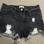 VERVET BY FLYING MONKEY Black Distressed Jean Shorts Blue Size L Photo 0