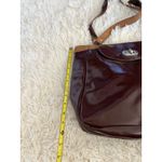 Brown Tote Bag Purse Shoulder Bag Vintage Style Flap Over Closure Work School Photo 2