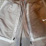 Nike Womens XS Pants Medium High Rise Wind Jogger Loose Sherpa Trim Tan NWT Photo 2