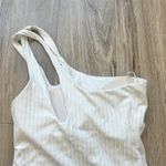 Aerie Ribbed Shine Asymmetrical One Piece Swimsuit in White Size S NWOT Photo 7