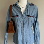 Van Heusen  Embroidered Denim Button Up Size S Photo 0