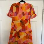 Farm Rio  Patch Twirl Midi Dress Tiered Puff Short Sleeves Sz Small Photo 5