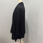 Rossi Roma Size XL Black Long Sleeve Pleated Cardigan Micropleat Dressy Layering Photo 2