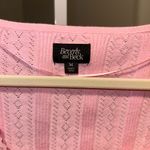 Beverly and Beck Zinnia Pink Pointelle Square Neck Lace Trim Cropped Long Sleeve Size M Photo 1