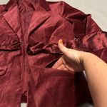 Old Navy Women's Maroon Velvet Blazer S Single-Breasted Satin Bow Formal Photo 8