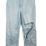 Abercrombie & Fitch Abercrombie 90s High Rise Straight Ultra Distressed Light Wash Jeans Size 29 Photo 4
