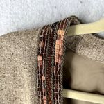 Linda Allard Ellen Tracy Womens Jacket Size‎ 8 Silk Linen Sequin Embellished Brown Photo 4