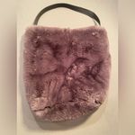 Evelyne Prelonge Faux Fur Shoulder Bag with Pom Pom and Leather Strap Handle Gray Photo 13