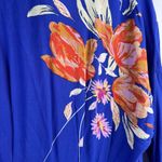 Free People  Size S Mini Dress Gemma Floral Tunic Long Sleeve Blue Open Back Boho Photo 3