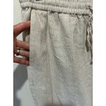J.Crew  pants womens 4 linen blend wide leg pin stripe elastic waist coastal Photo 2