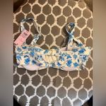 Wild Fable Floral NWT Blue/White Bikini Top butterflies padded underwire Sz 14 adj straps Photo 4