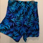 Vintage Hawaiian Tropical Blue and Black Leaf Print Skort Wrap Shorts Size M Photo 7