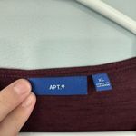 Apt. 9  Faux Wrap Front Long Sleeve Top Women's Size XL Deep Maroon Red w/ Spandex Photo 4