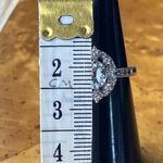 Natural Aquamarine Blue Diamond Sterling Silver Ring Size 5.75 Photo 6