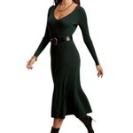 Banana Republic NWT Ribbed V-Neck Sweater Dress in Gift Green Size M Photo 2