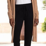 nwt AMICALE cashmere lounge jogger pants sweatpants XL black womens Photo 0