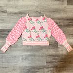 SHOP STEVIE floral ruffle sweater Pink Photo 1