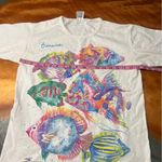 Anvil Vintage  Bonaire White colorful Fish T-Shirt Vibrant Tropical medium USA Photo 7