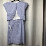 Lauren James seersucker blue striped open back sullivan dress sorority preppy Photo 3