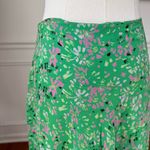 Vintage Y2K BCBG MaxAzria 100% Silk Handkerchief Hem Low Rise Midi Skirt $138 M Green Size M Photo 4