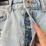 ZARA  High Rise button fly straight leg distressed denim jeans sz 4 Photo 4