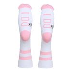 Sock Talk Women’s ‘I DO’ White Pink Crew Socks Shoe Size 4 Photo 2