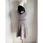 Rebecca Taylor  A line Dress Above KNee Size 2 Muted Floral print Leather Career Photo 3