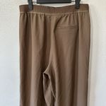 Spanx Carefree Crepe Wide Leg Pleated Trouser Cedar Brown Tan Size Large Photo 4