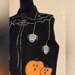 Preloved Paul Harris Design Black and White Halloween Zip Up Vest size small Photo 2